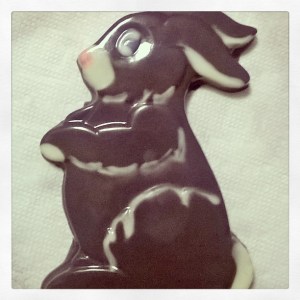 Order your "thumper" Easter bunny from the By Grace Cakes bakery now! Gluten-free, solid white chocolate Easter bunny approx. 8" tall. 