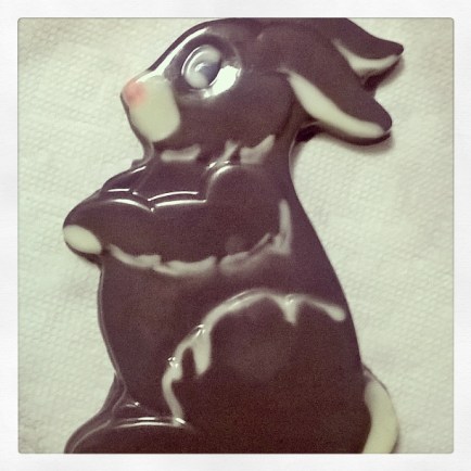 Order your "thumper" Easter bunny from the By Grace Cakes bakery now! Gluten-free, solid white chocolate Easter bunny approx. 8" tall. 